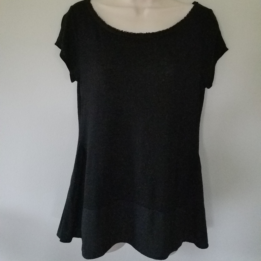 Anthropologie Shirt Postmark Black Short Sleeve Shirt XS